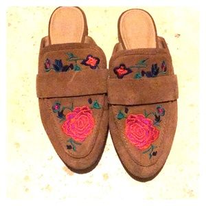 Embroidered Mule Flat